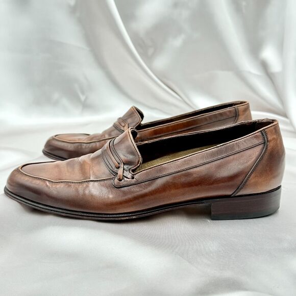 Bally Brown Leather Men\'s Size 8 Classic Slip On Loafers main image 9